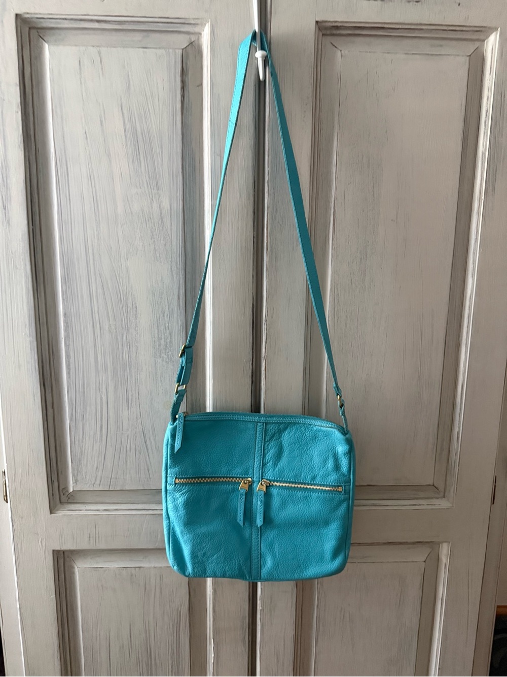 Fossil Turquoise Leather Crossbody Bag - Picture 7 of 7
